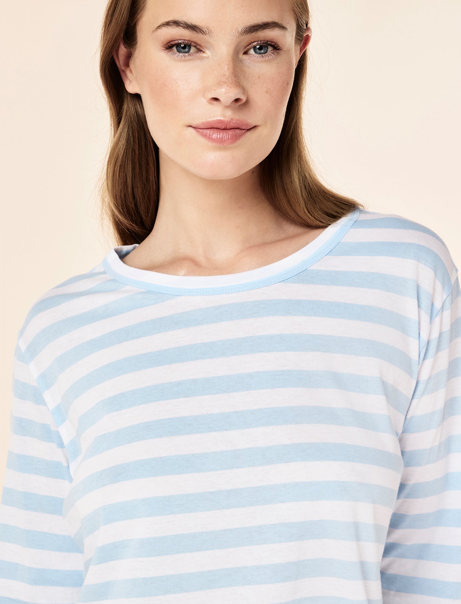 Jada Organic Cotton Knit Stripe Full Length PJ Set