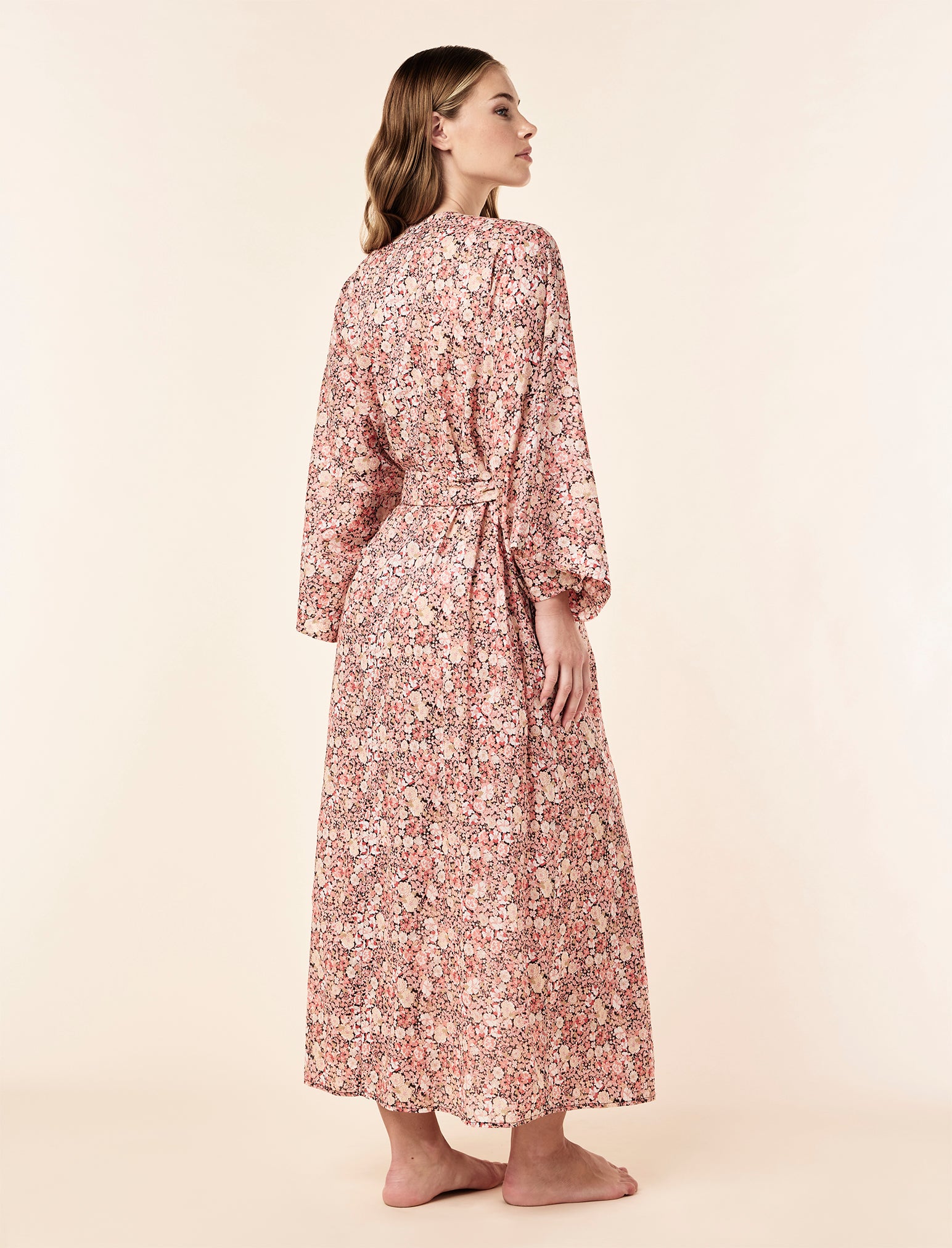 Carly Floral Maxi Kimono Robe