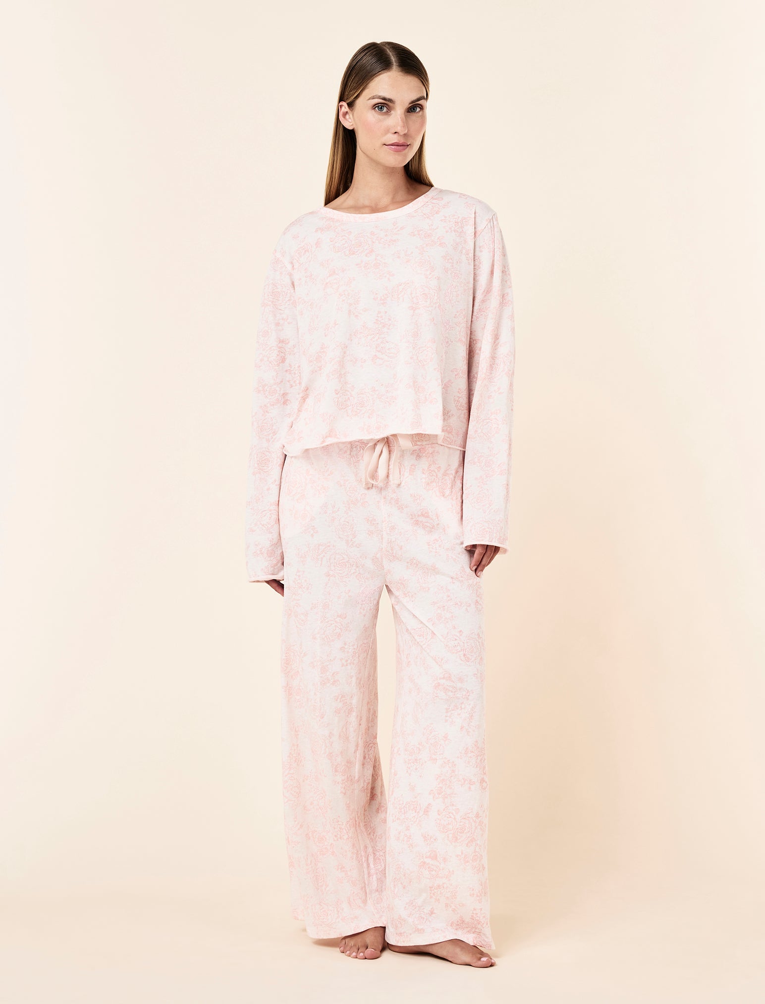 Nostalgia Organic Cotton Long Sleeve Tee & Straight Leg Pant Set