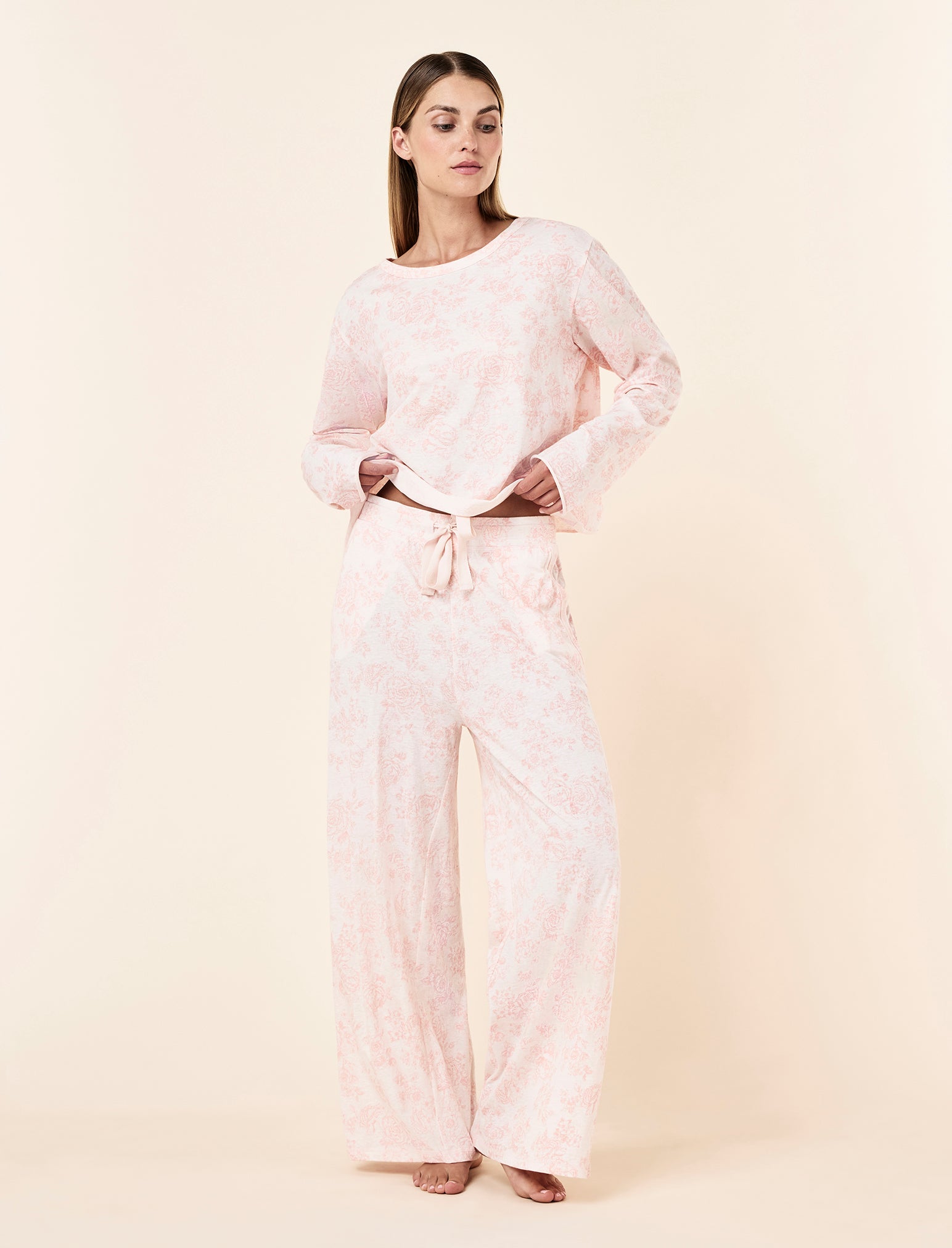 Nostalgia Organic Cotton Long Sleeve Tee & Straight Leg Pant Set