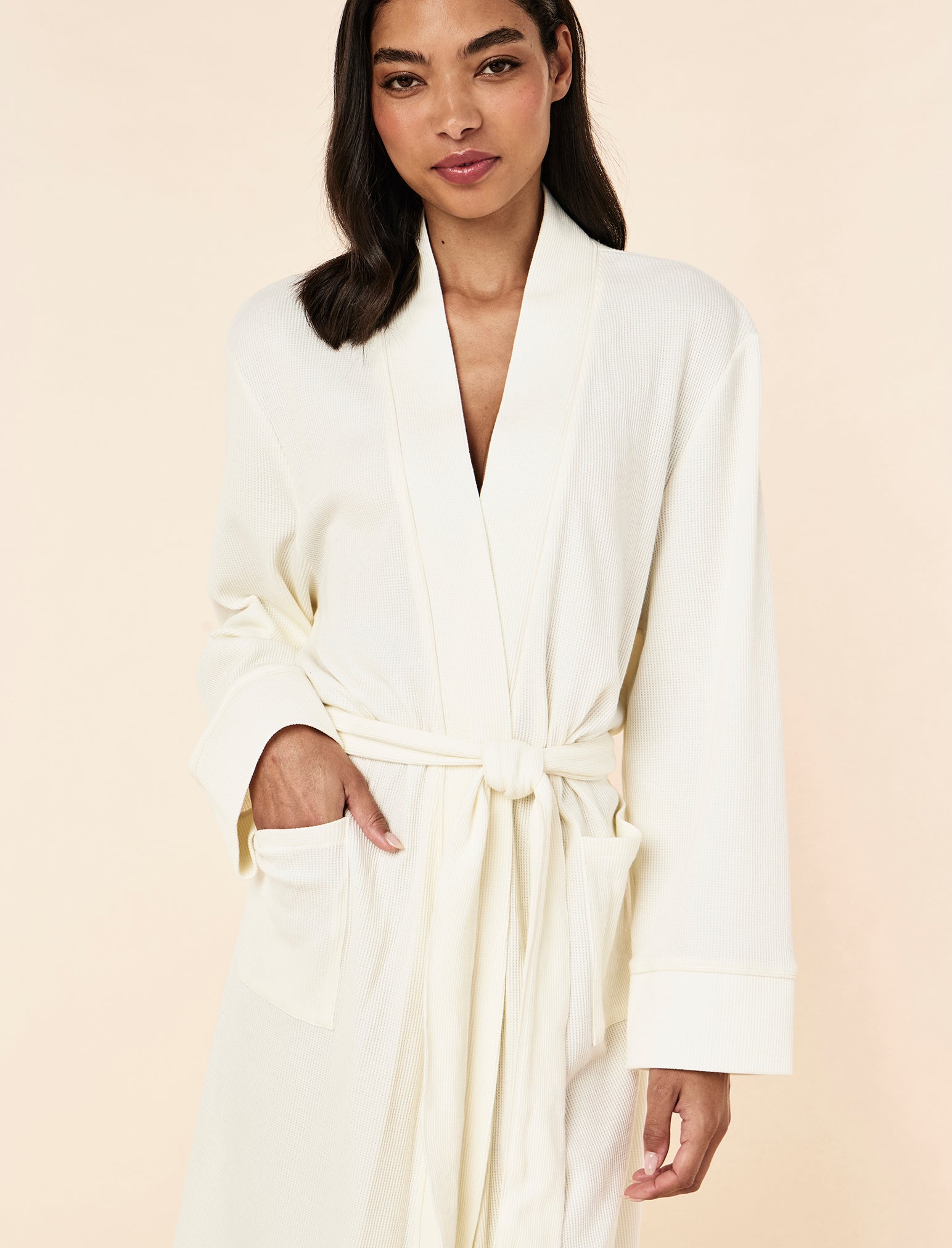 Claire Soft Cotton Waffle Maxi Robe