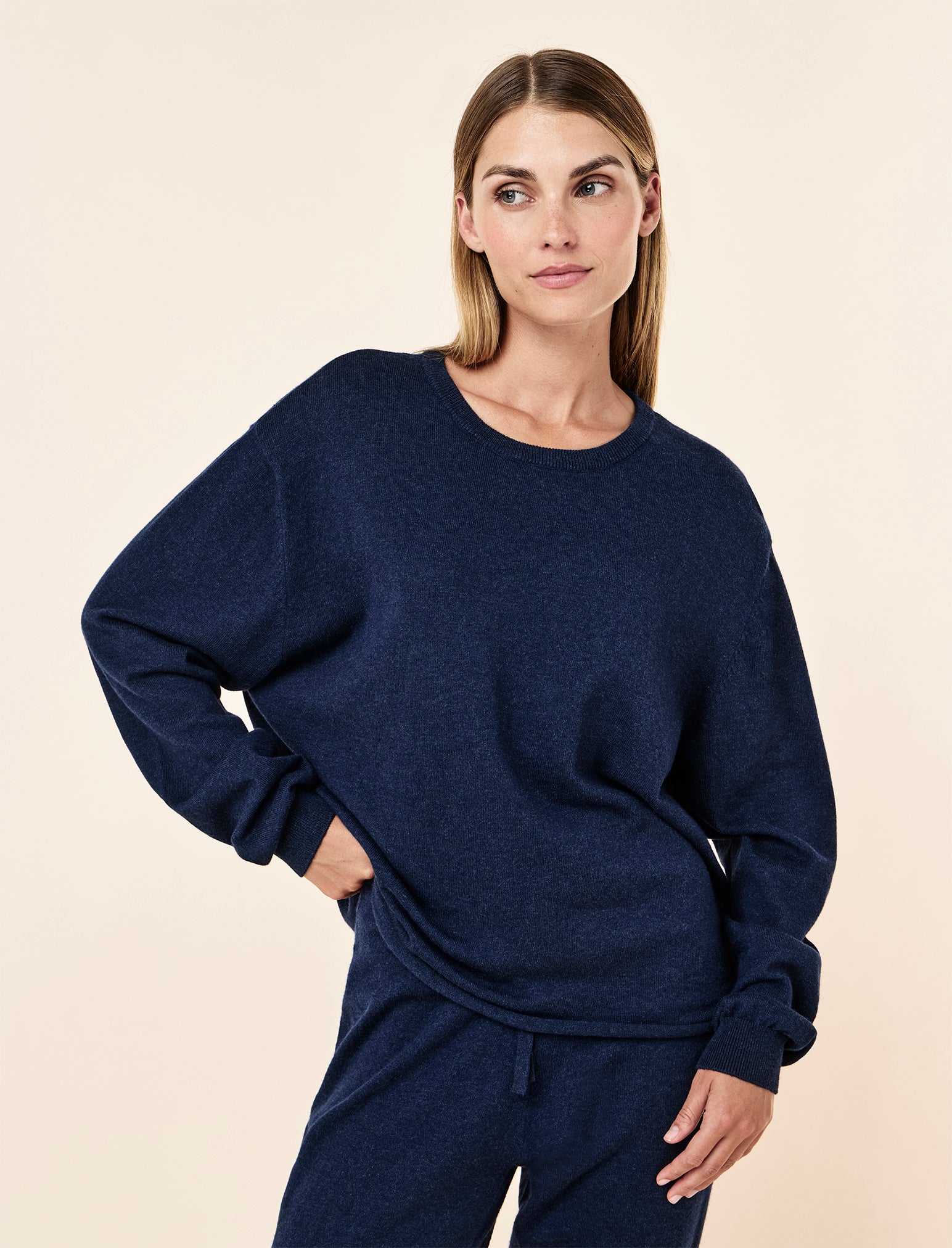 Cotton Cashmere Long Sleeve Top
