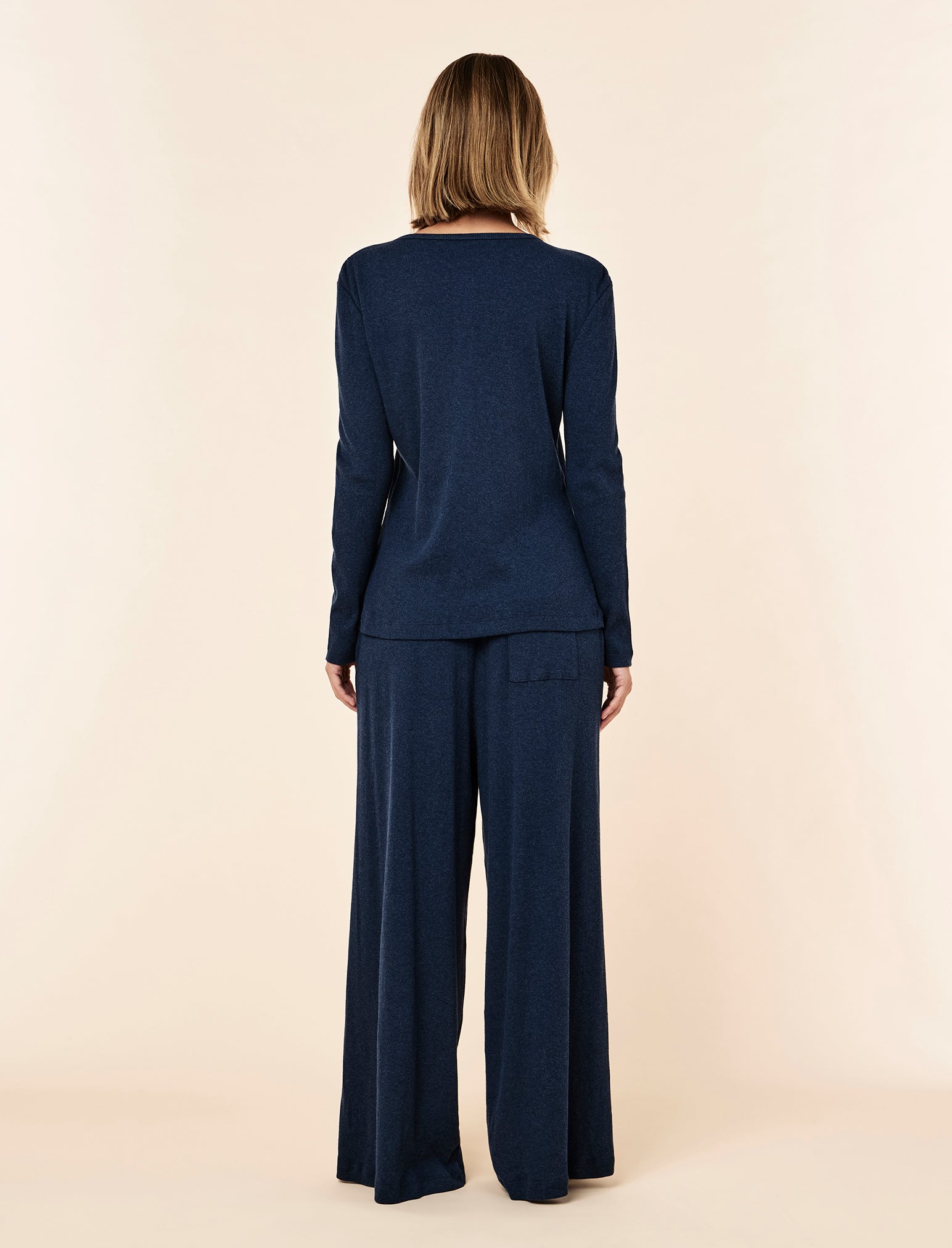 Soft Baby Rib Boxy Henley Long Sleeve Top