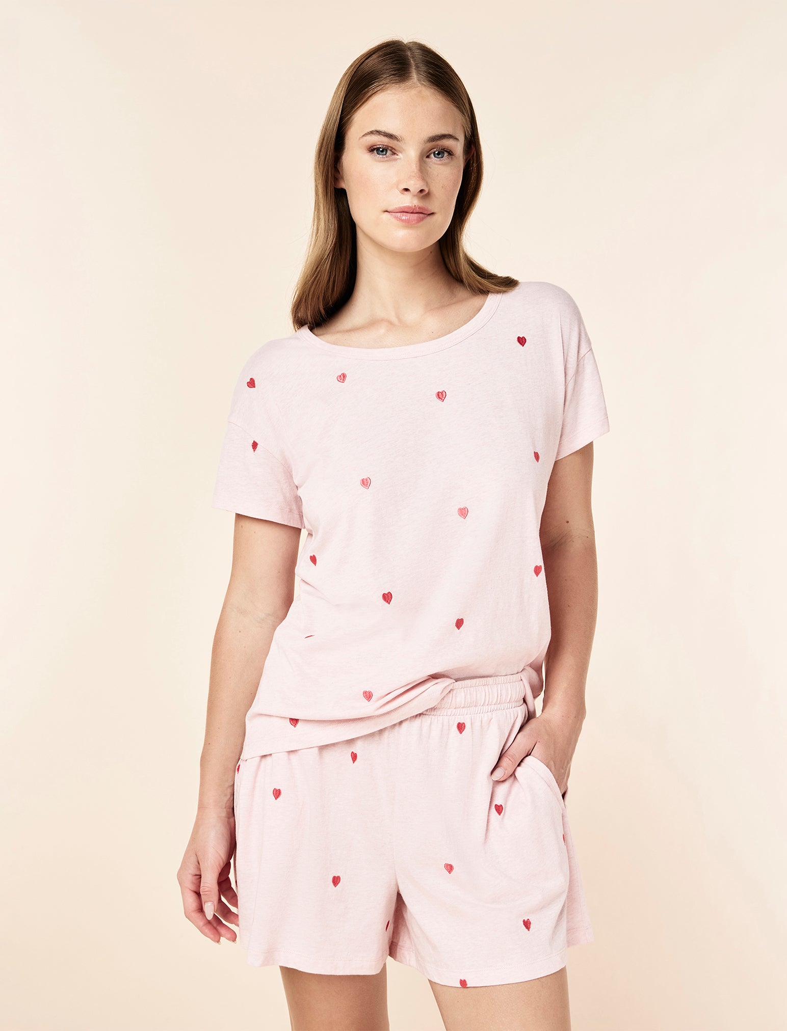 Jada Hearts Cotton Knit Boxer PJ Set