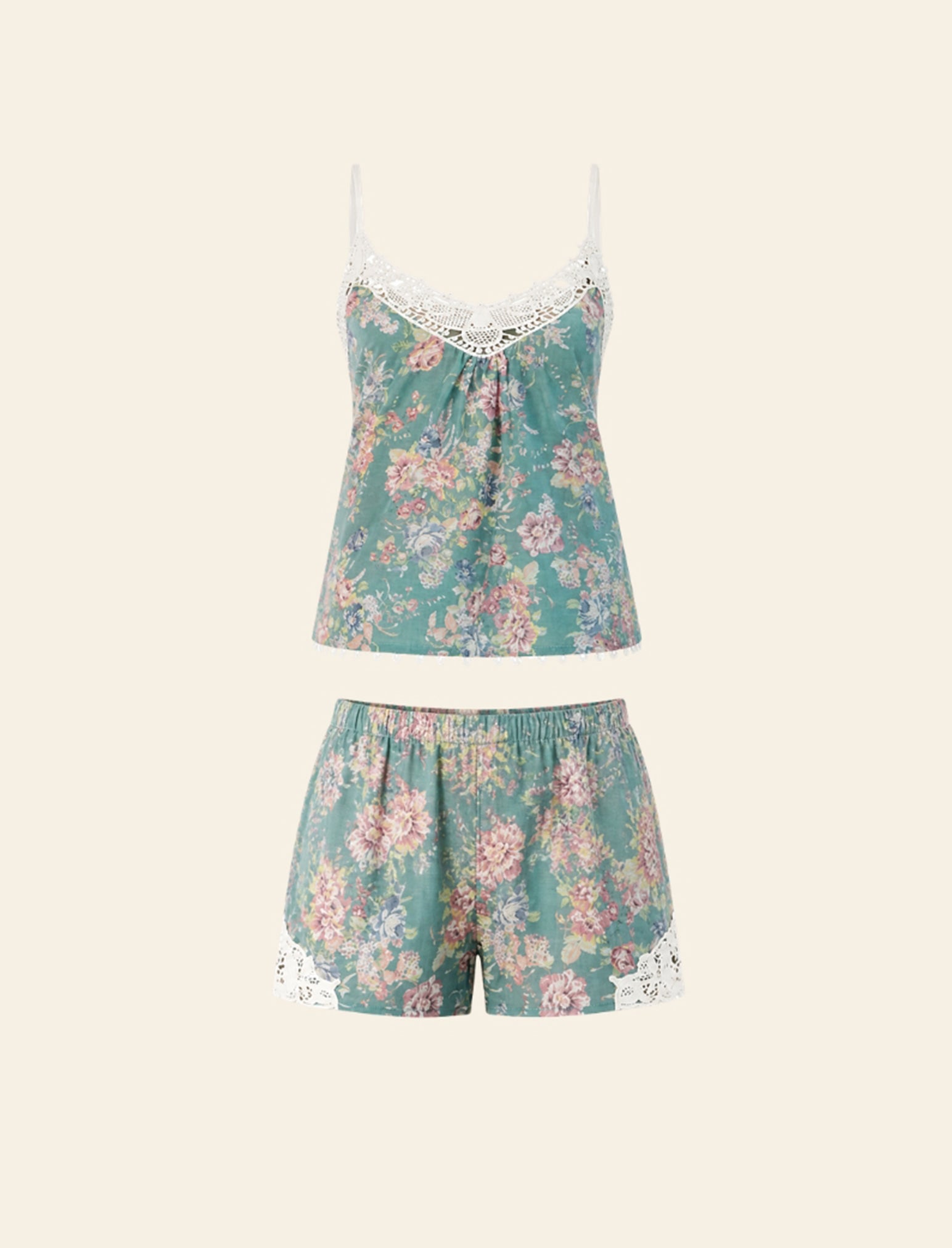 Elise Lace Cami Boxer PJ Set