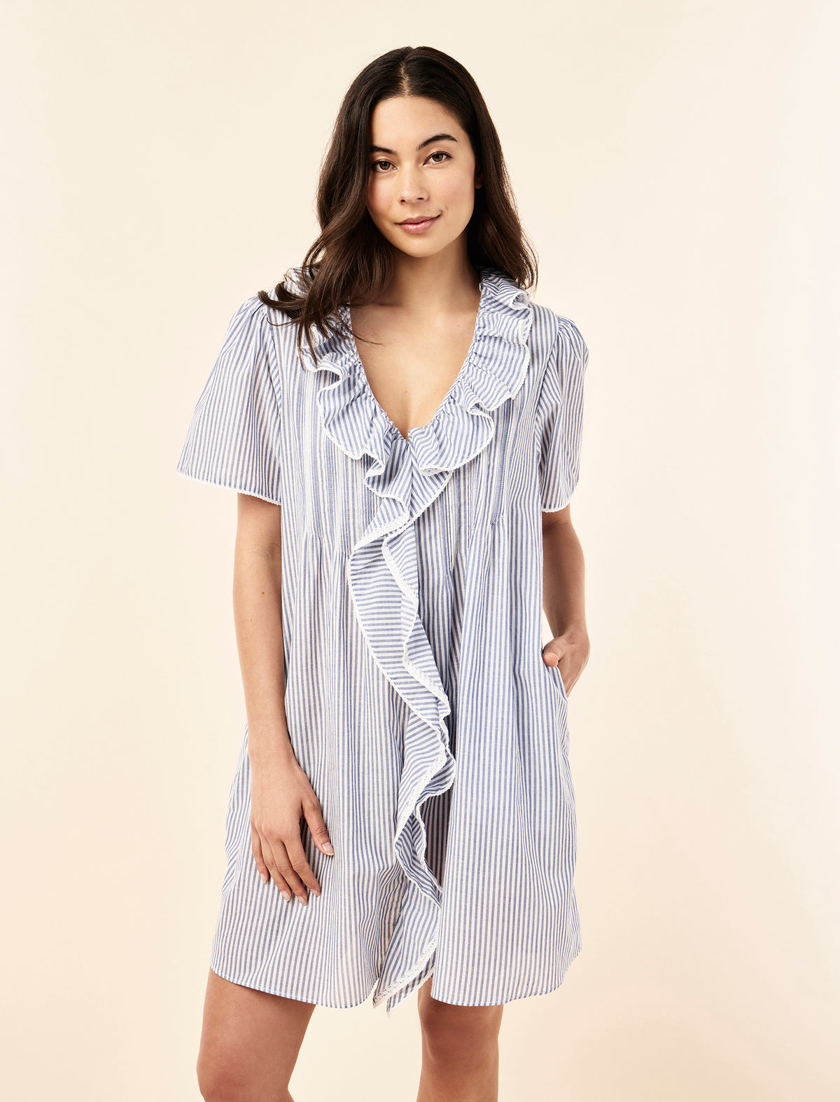 Elani Cotton Short Sleeve Midi Nightie