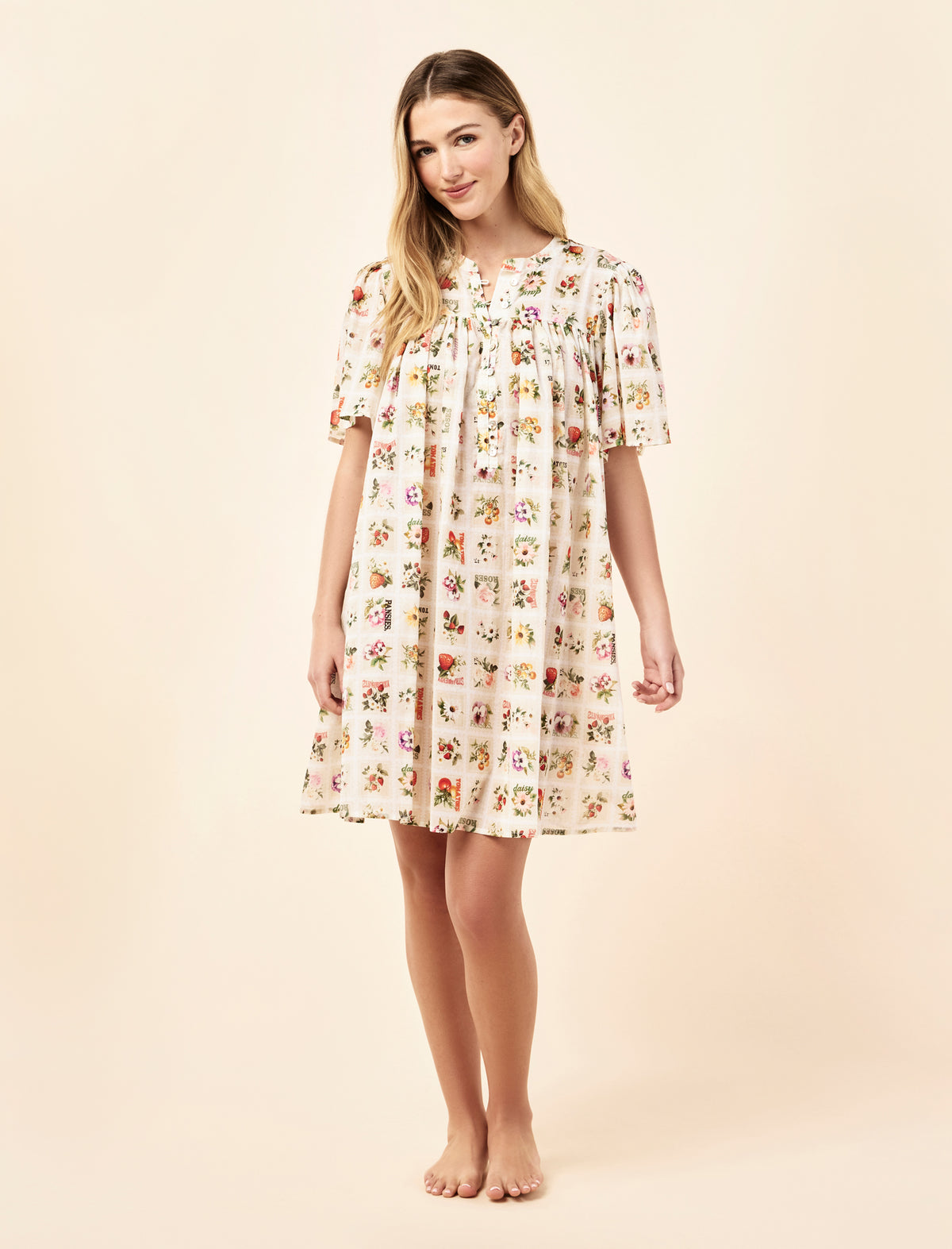 Blooms Gathered Sleeve Nightie