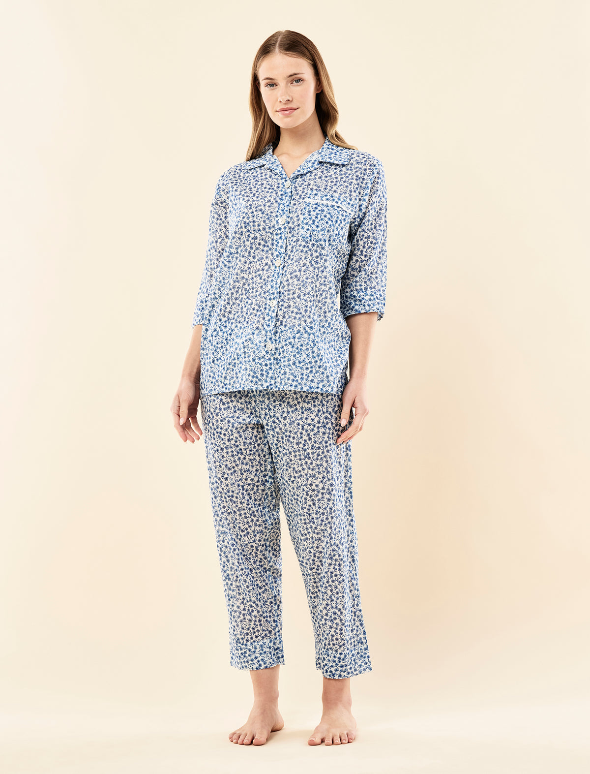 Sienie wearing the Sorrento Crop PJ Set
