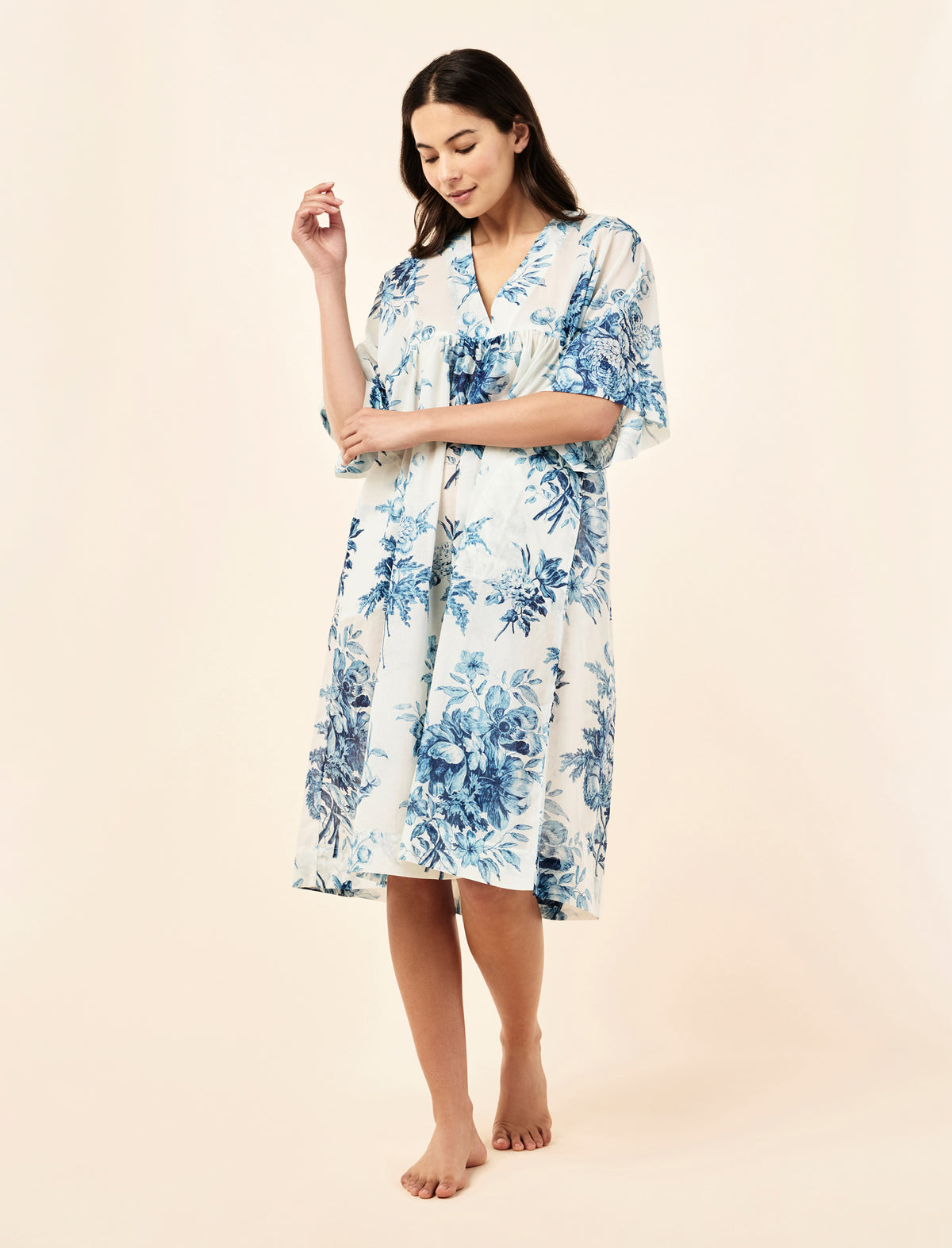 Sakura wearing the Karen Walker Romantic Floral Kaftan Nightie