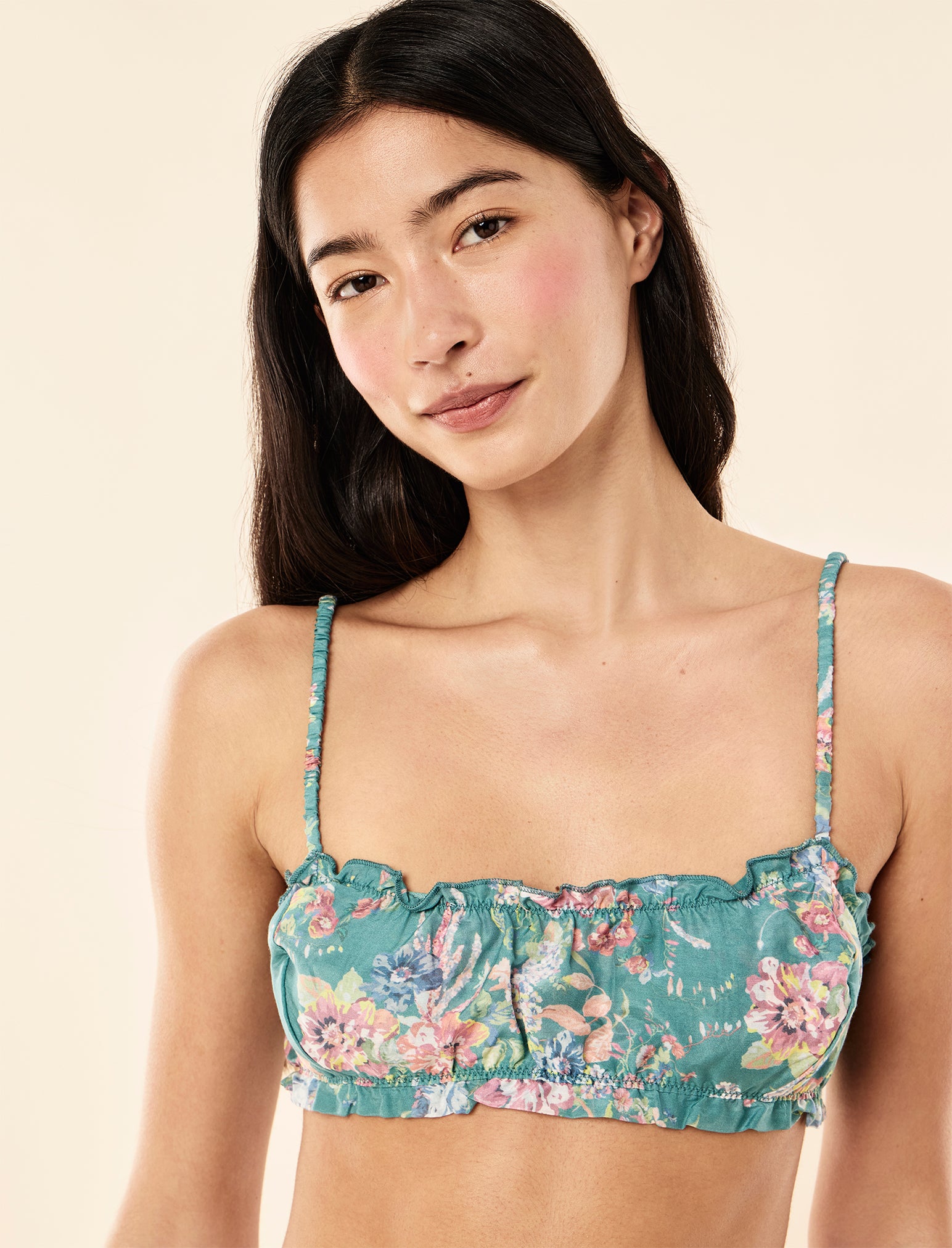 Zoey wearing the Elise Bralette
[model: Zoey wears size XS |  Height: 172cm/ 5’7” | Bust: 80cm | Waist: 62cm | Hips: 89.5cm]