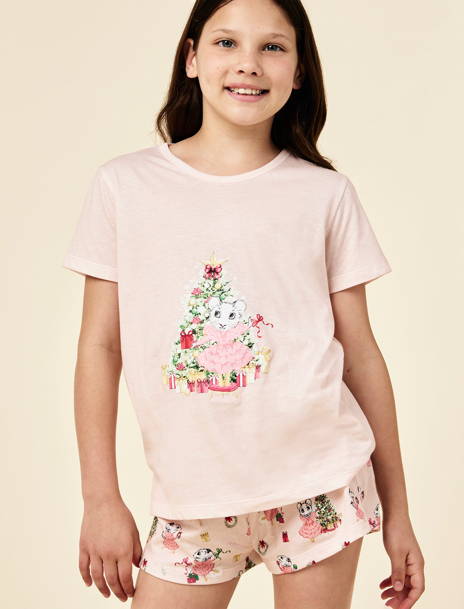 Claris The Mouse Kids Knit Placement PJ Set
