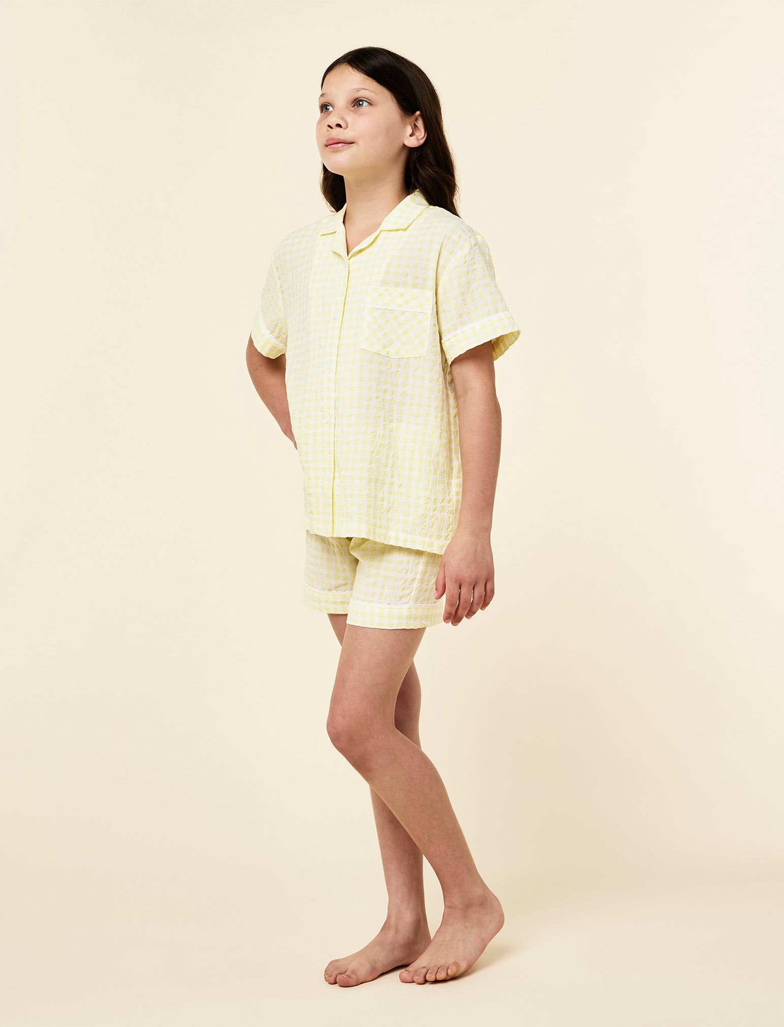 Kids Seersucker Gingham Boxer PJ Set