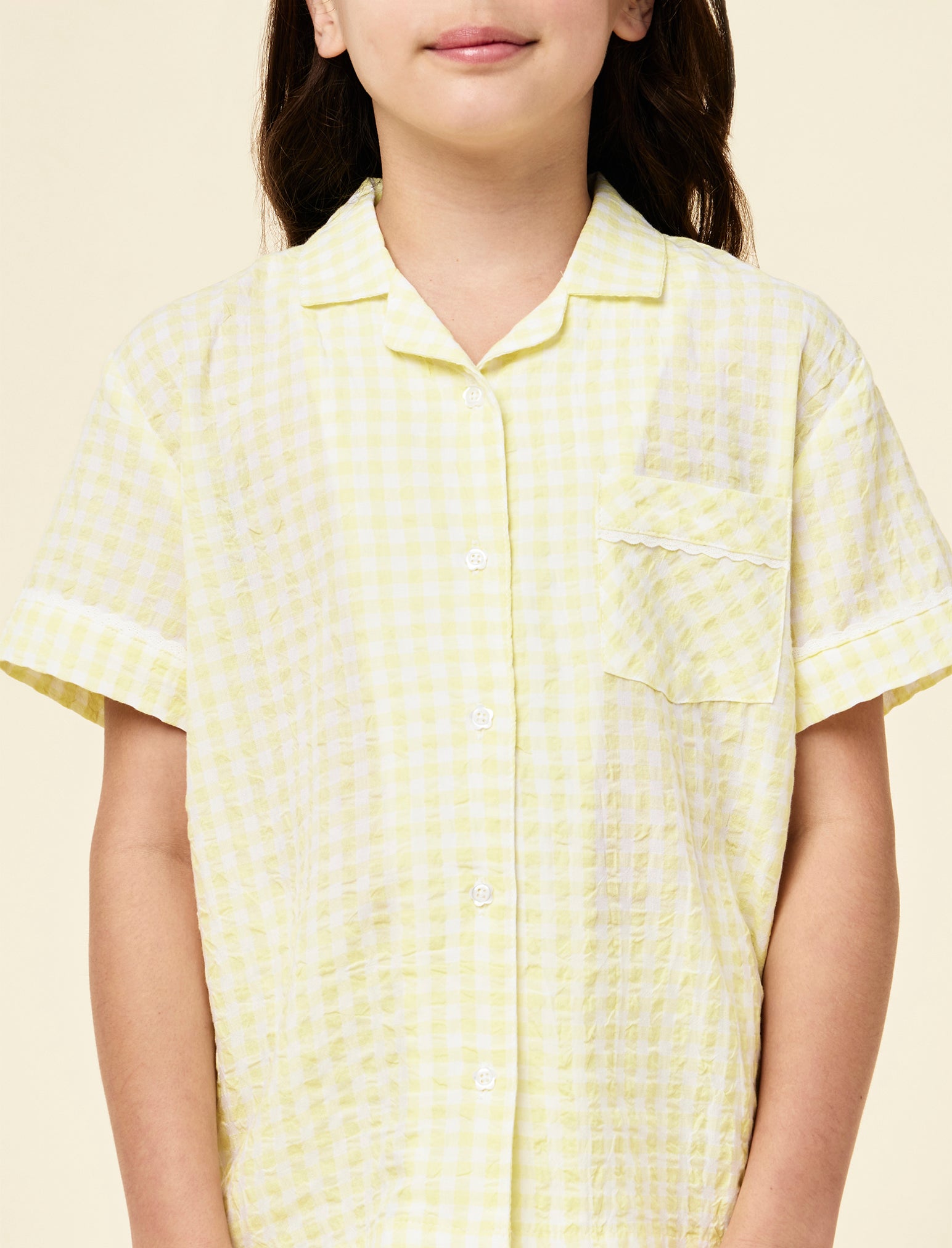 Kids Seersucker Gingham Boxer PJ Set