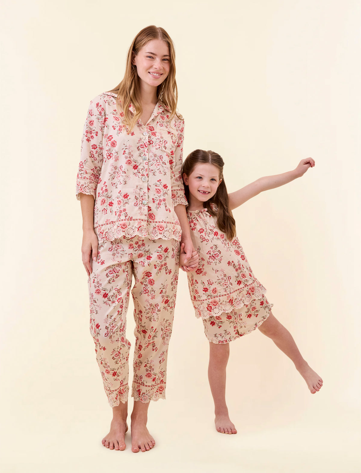 Kids Border Floral Frill Cami Boxer PJ Set