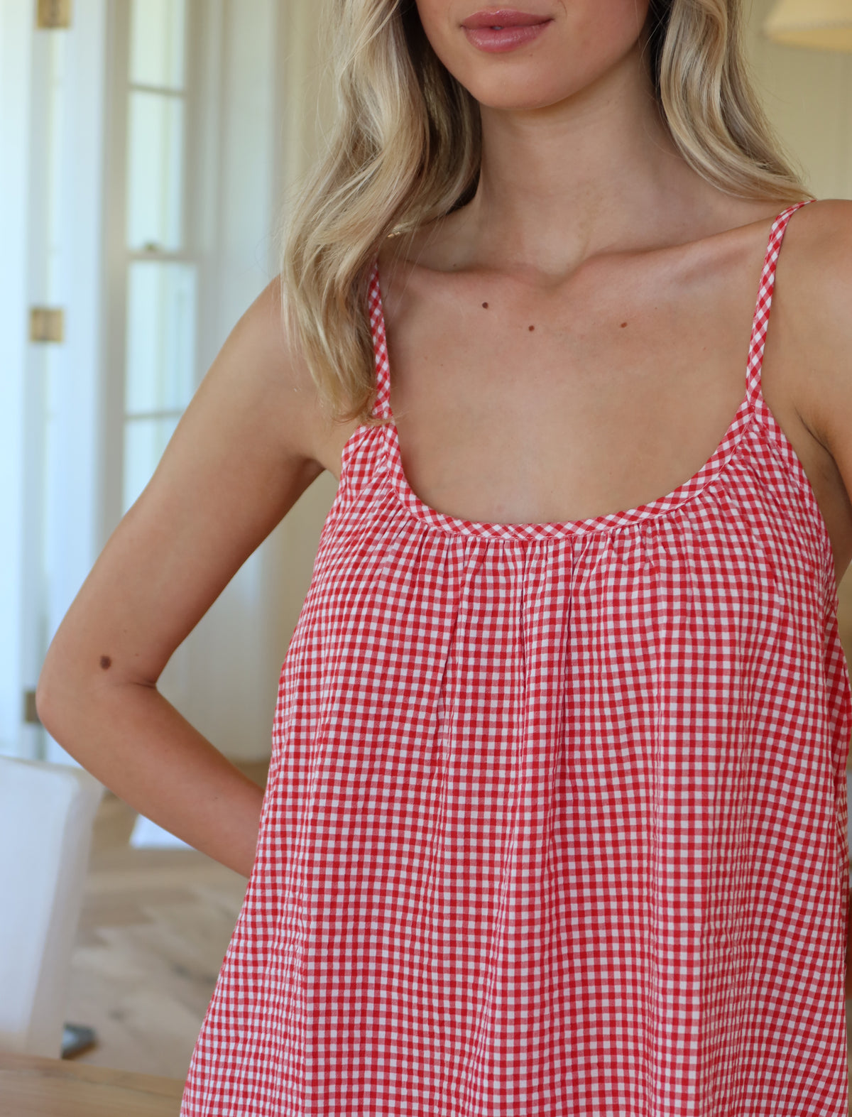 Seersucker Gingham Strappy Nightie